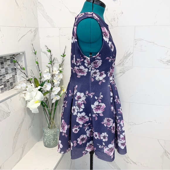 Torrid Skater Dress Purple Floral Sleeveless 16 - Picture 9 of 16